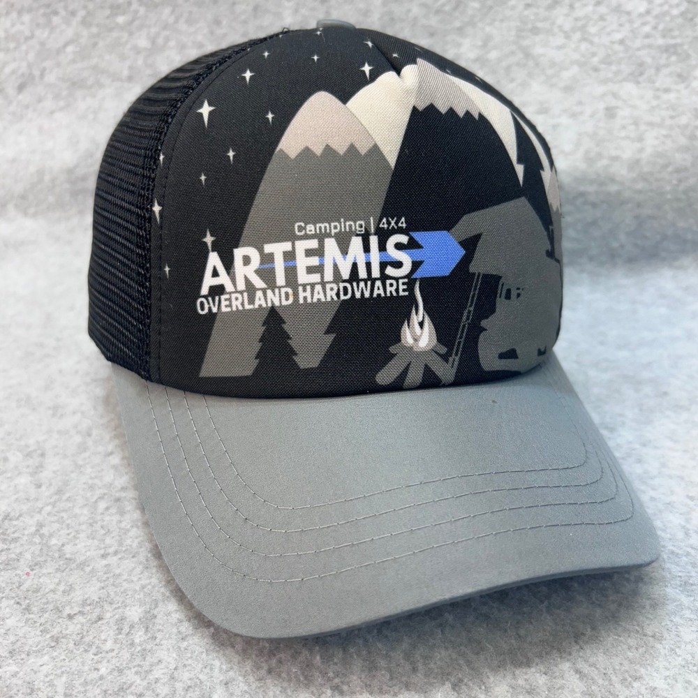 Artemis Overland Hardware Unisex Black BOCO Gear Trucker Hat Mountain Mesh OSFM